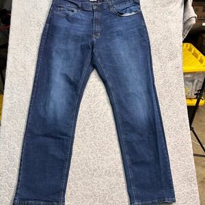 True Craft Athletic Fit Men Jeans 36x32 Blue Denim Straight Leg Pants